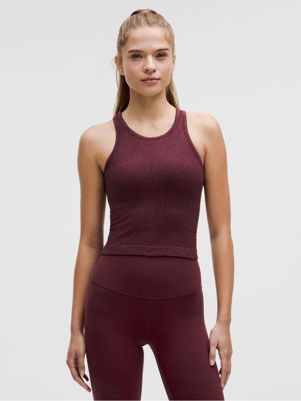 Lululemon Ebb to Street Cropped Racerback Tank Top *Sparkle